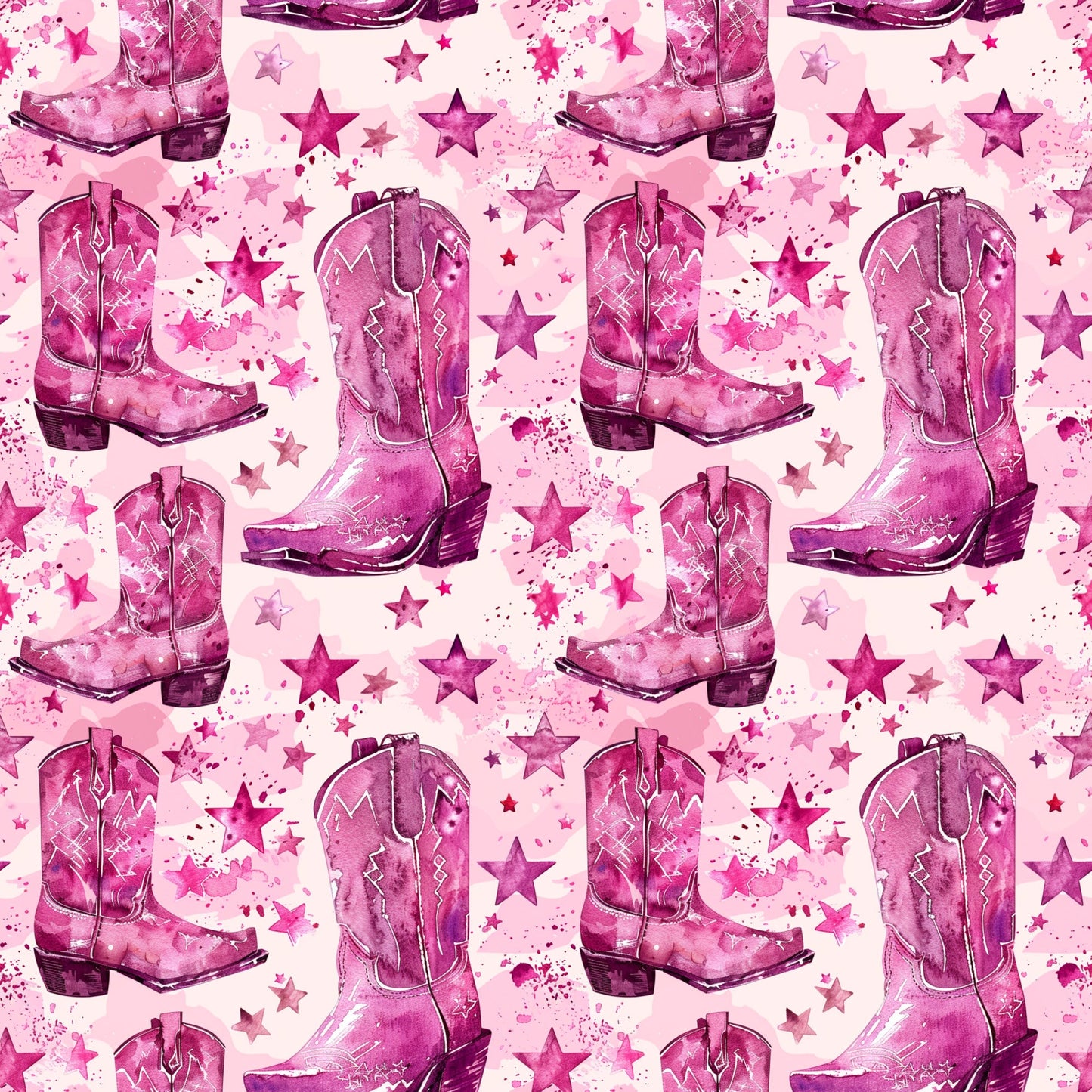 Pink Cowboy Boots Pattern 3 Quilting Cotton Fabric