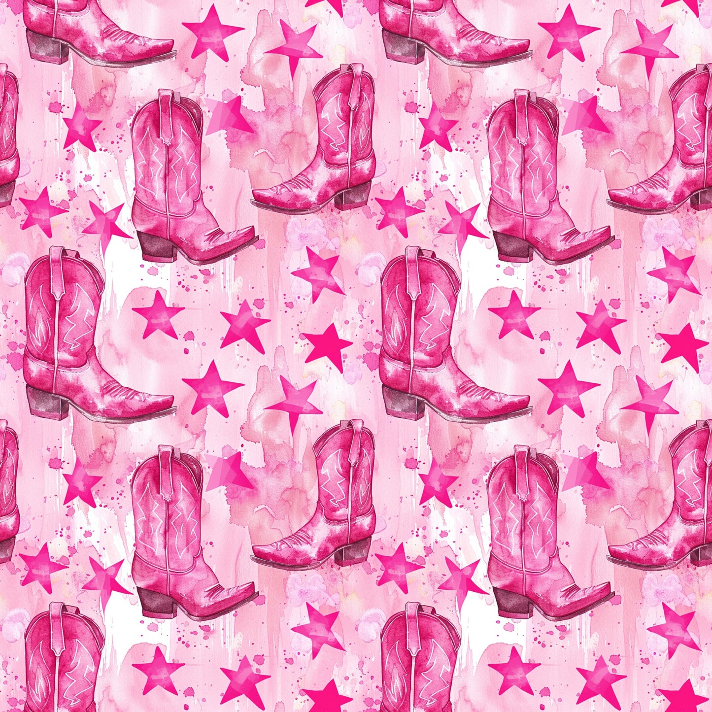 Pink Cowboy Boots Pattern 4 Quilting Cotton Fabric