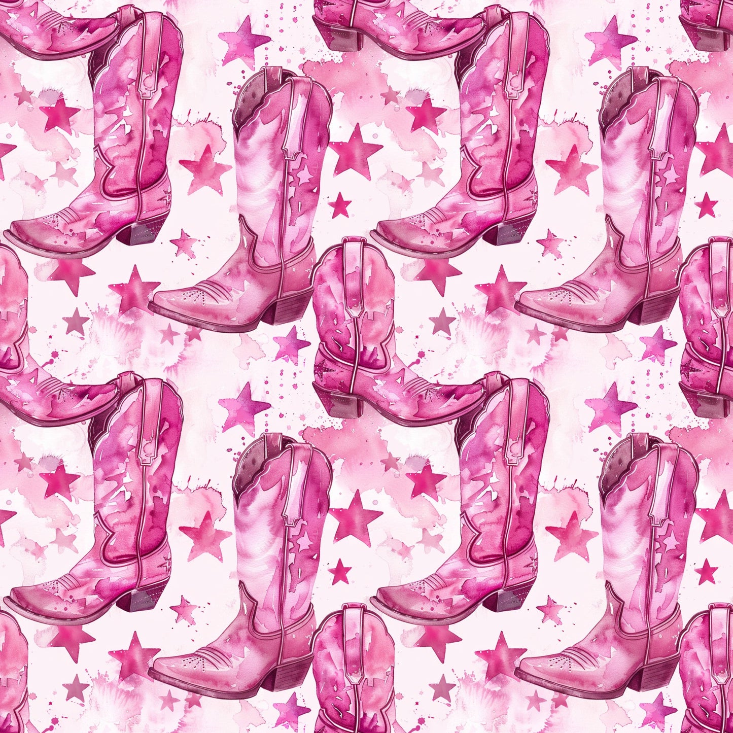 Pink Cowboy Boots Pattern 5 Quilting Cotton Fabric