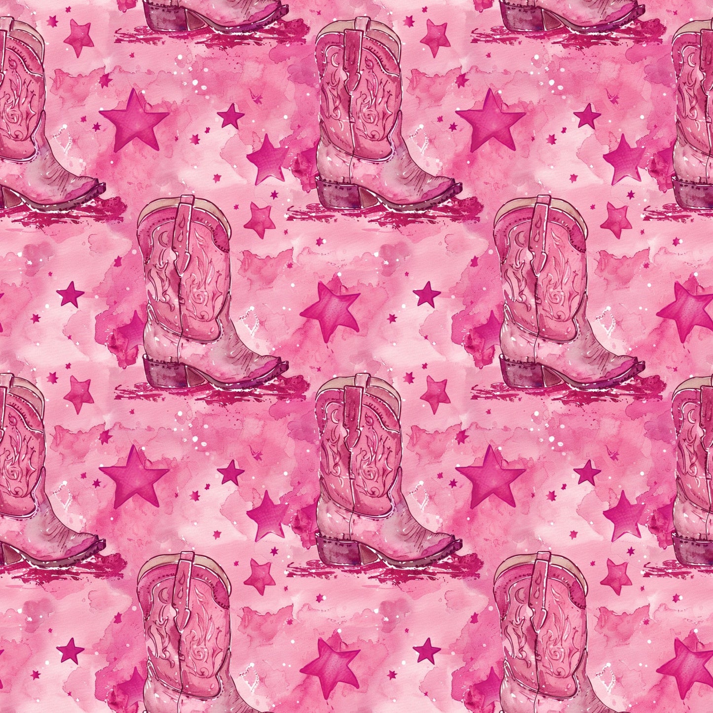 Pink Cowboy Boots Pattern 6 Quilting Cotton Fabric