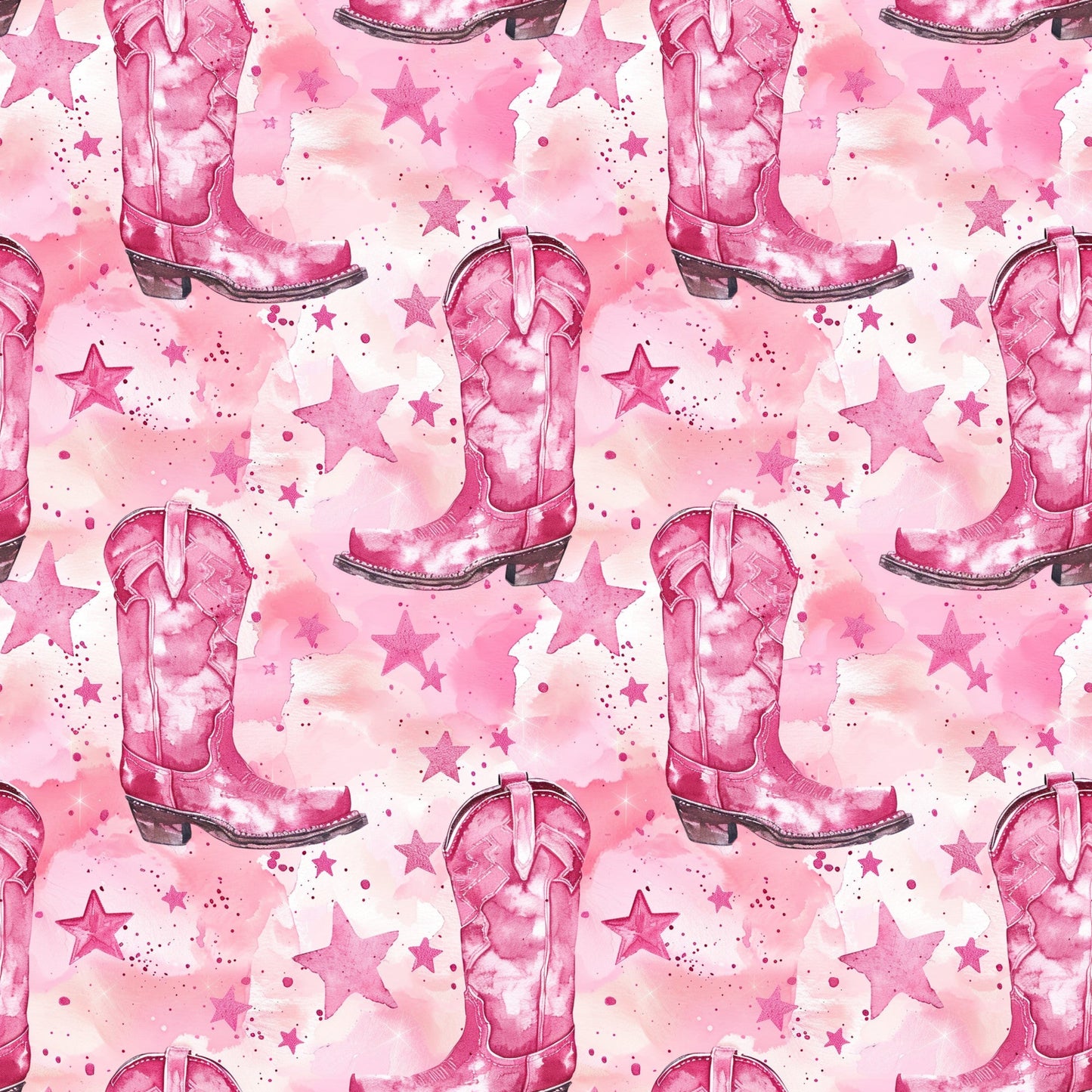 Pink Cowboy Boots Pattern 7 Quilting Cotton Fabric