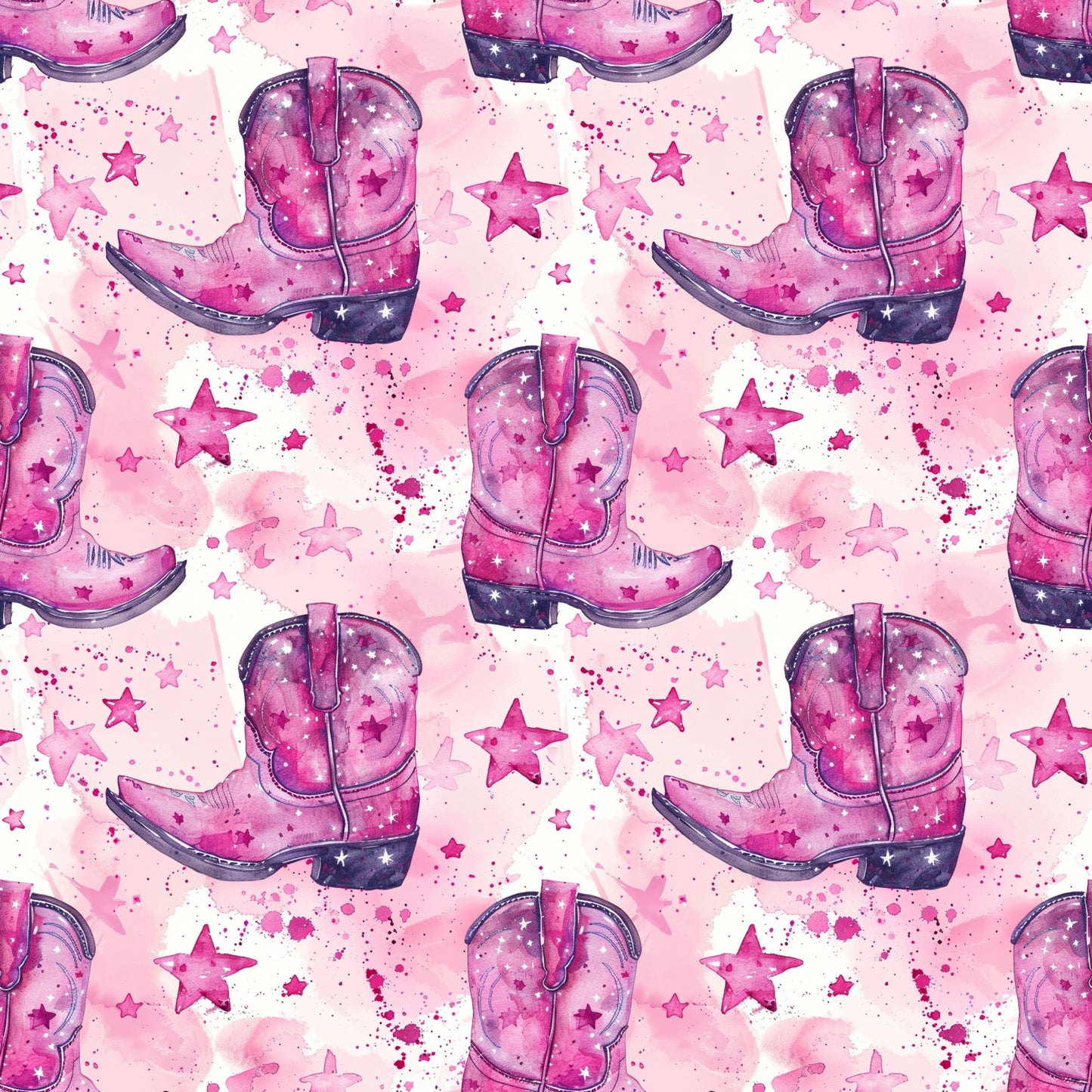 Pink Cowboy Boots Pattern 9 Quilting Cotton Fabric
