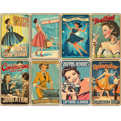 Retro Glamour Gals Pattern 2 Minky Fabric