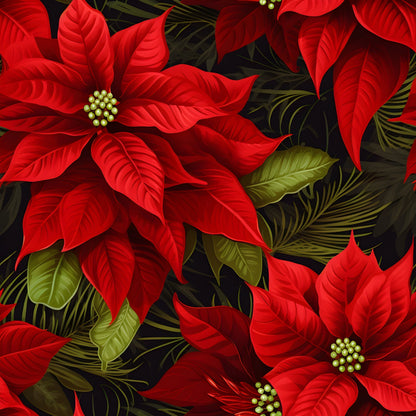Poinsettia Blooms Pattern 7 Quilting Cotton Fabric
