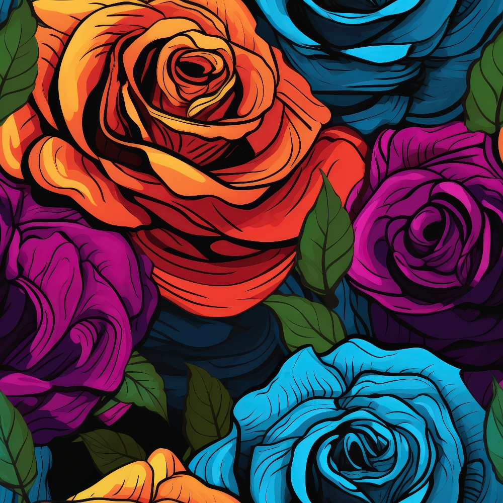 Inked Blooms Pattern 10 Minky Fabric