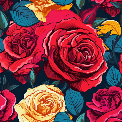 Inked Blooms Pattern 11 Minky Fabric