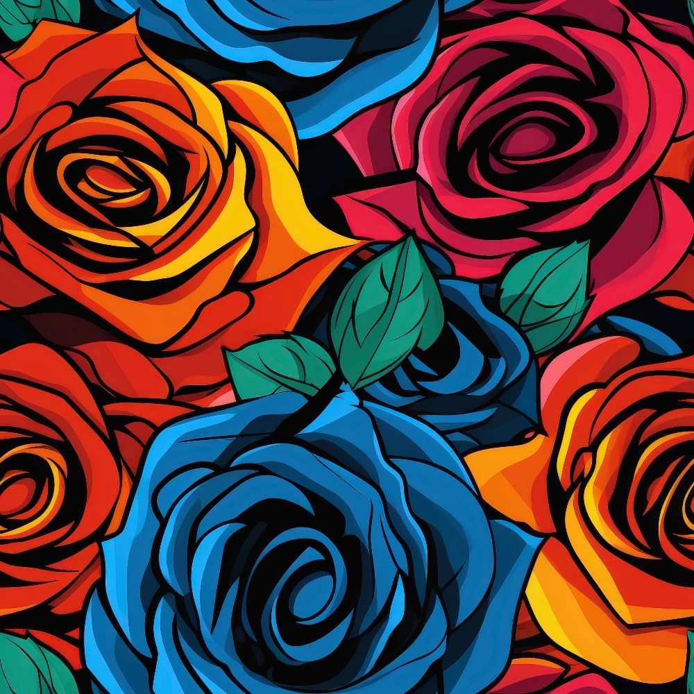 Inked Blooms Pattern 4 Minky Fabric