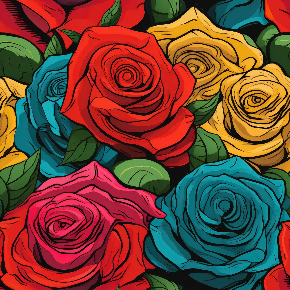 Inked Blooms Pattern 6 Minky Fabric