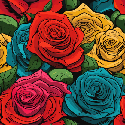 Inked Blooms Pattern 6 Minky Fabric