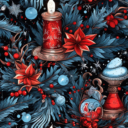 Midnight Yuletide Pattern 10 Minky Fabric