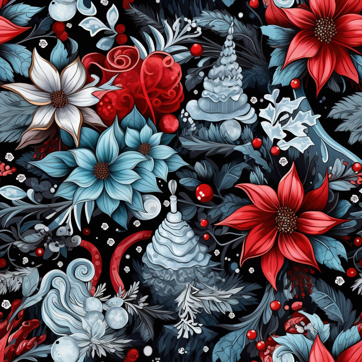 Midnight Yuletide Pattern 11 Minky Fabric