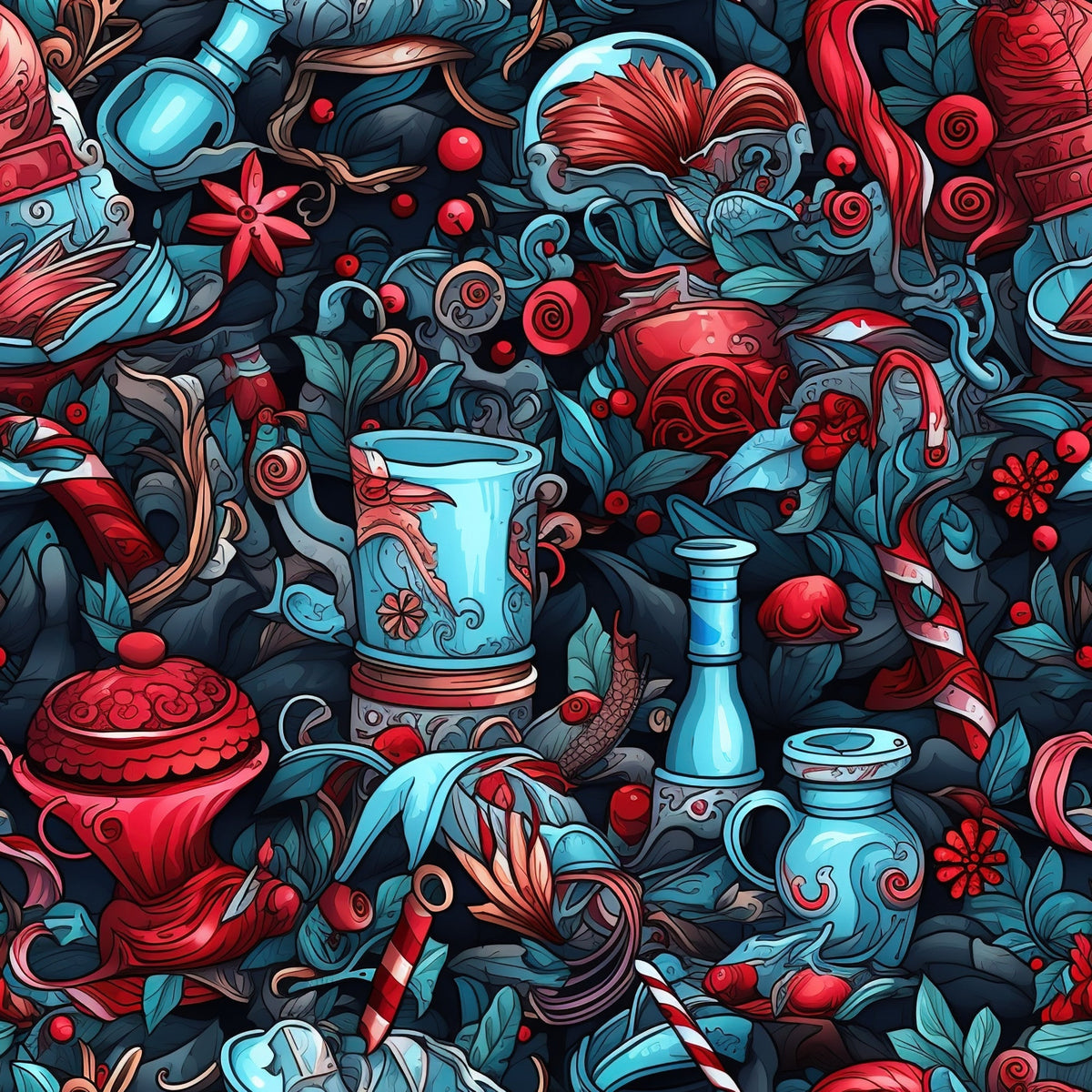 Midnight Yuletide Pattern 1 Minky Fabric