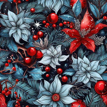 Midnight Yuletide Pattern 3 Minky Fabric