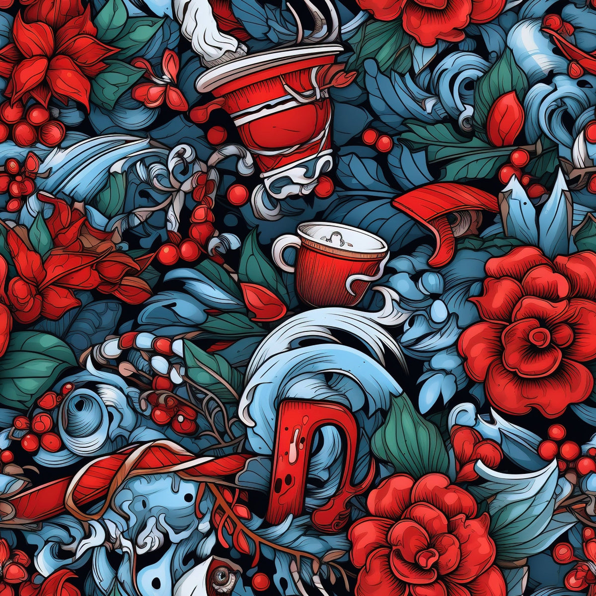Midnight Yuletide Pattern 4 Minky Fabric