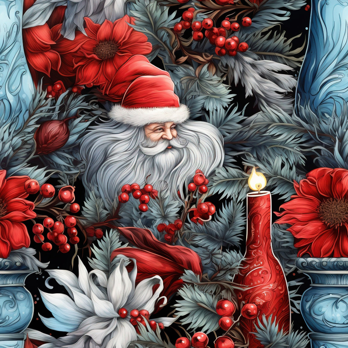 Midnight Yuletide Pattern 6 Minky Fabric
