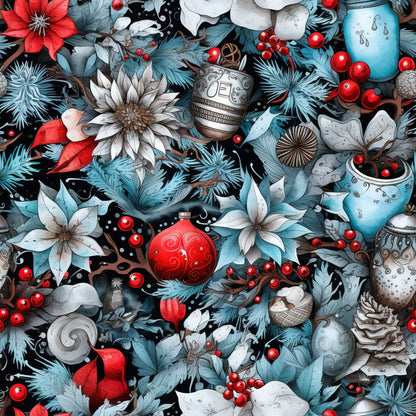 Midnight Yuletide Pattern 7 Minky Fabric