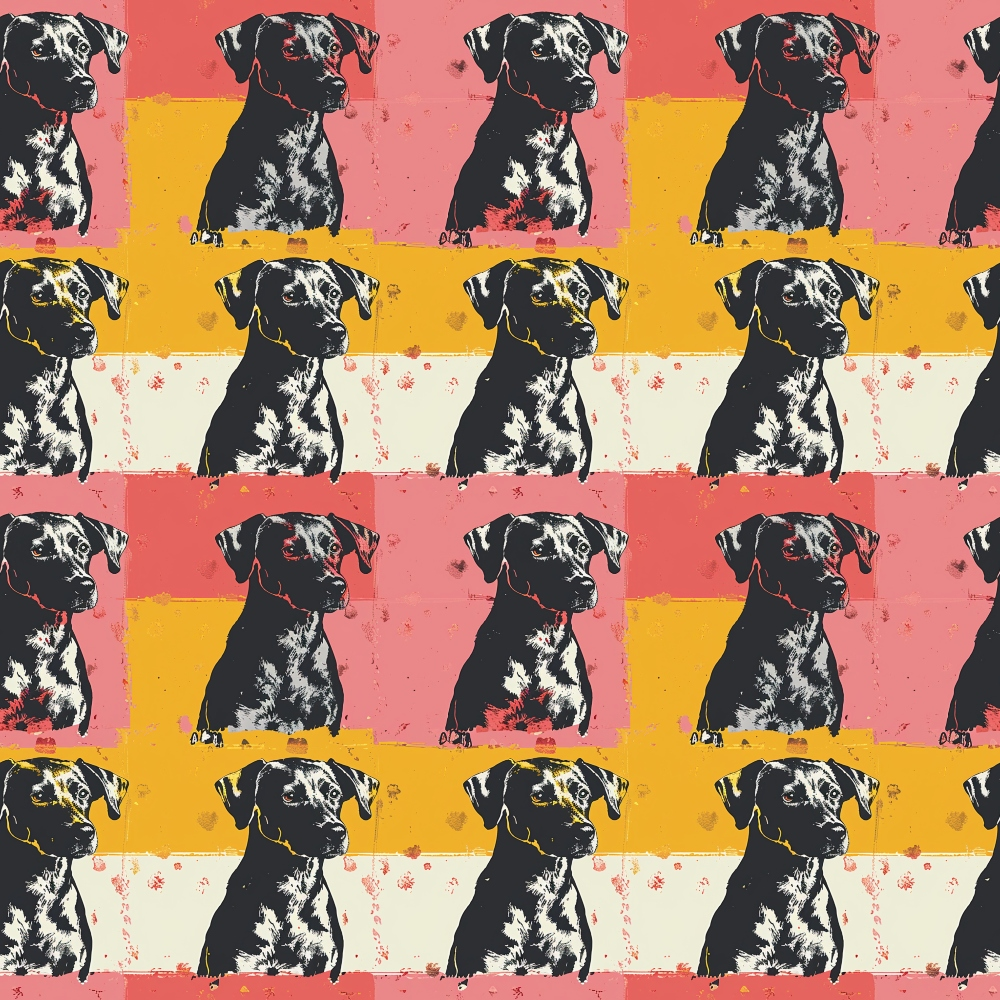 Pop Art Pups Pattern 2 Minky Fabric