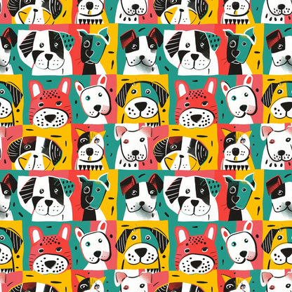 Pop Art Pups Pattern 3 Minky Fabric