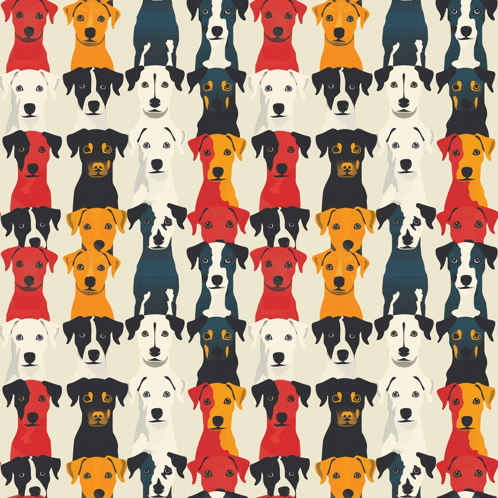 Pop Art Pups Pattern 5 Minky Fabric