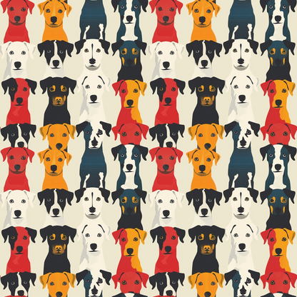 Pop Art Pups Pattern 5 Minky Fabric