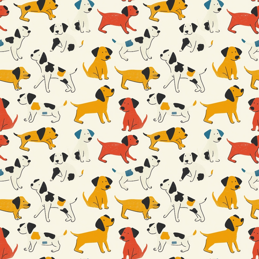 Posing Dogs Pattern 6 Quilting Cotton Fabric