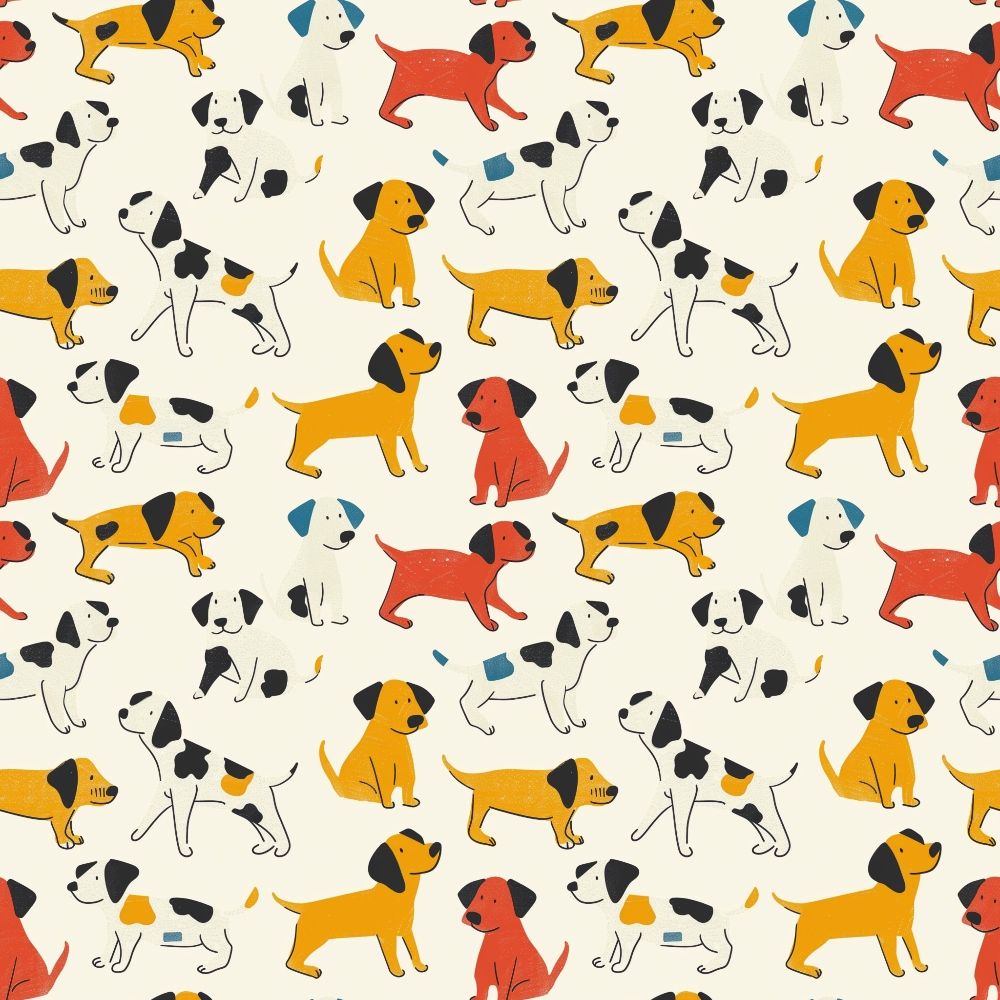 Pop Art Pups Pattern 6 Minky Fabric