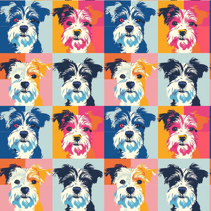 Pop Art Pups Pattern 7 Minky Fabric