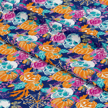 Preppy Bright Halloween Pattern 1 Quilting Cotton Fabric