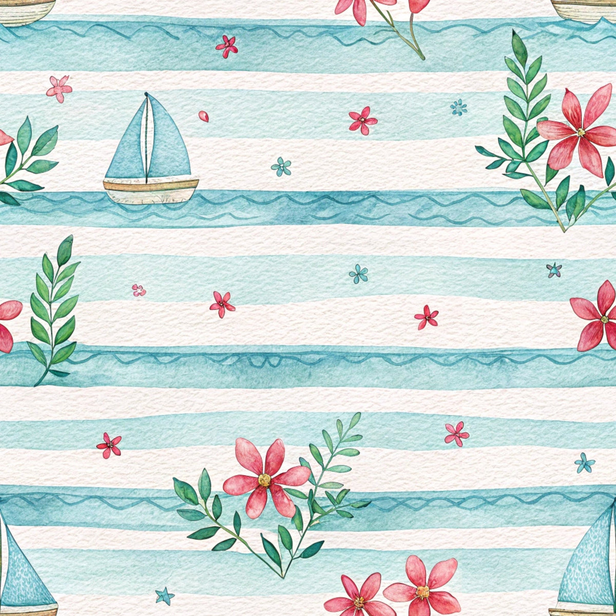 Harbor Blossoms Pattern 30 Minky Fabric