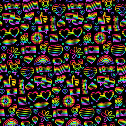 Pride Neon Outline Minky Fabric