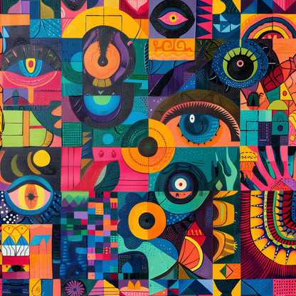 Psychedelic Painting Pattern 13 Quilting Cotton Fabric