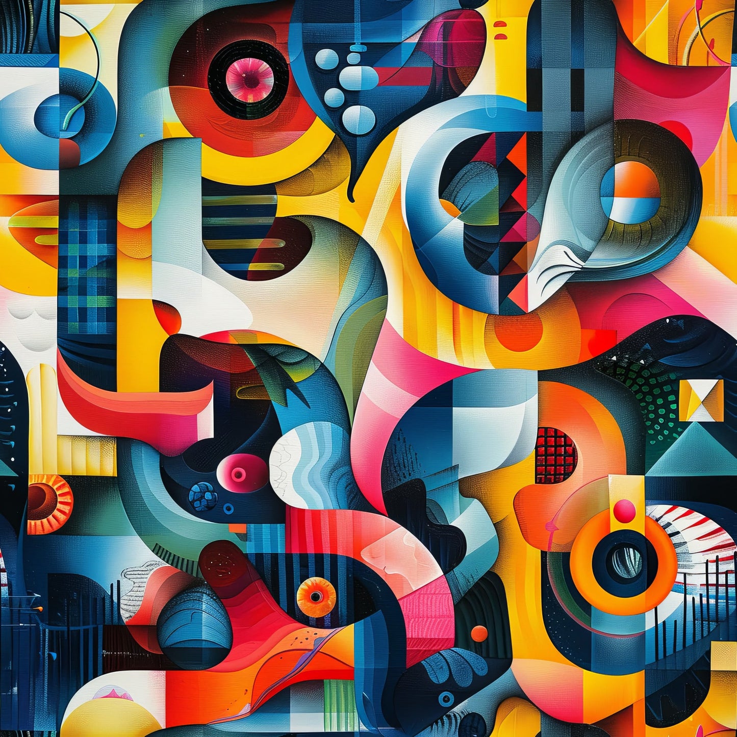 Psychedelic Painting Pattern 3 Quilting Cotton Fabric