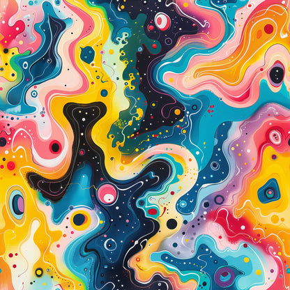 Psychedelic Painting Pattern 4 Quilting Cotton Fabric