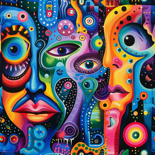 Psychedelic Painting Pattern 8 Quilting Cotton Fabric