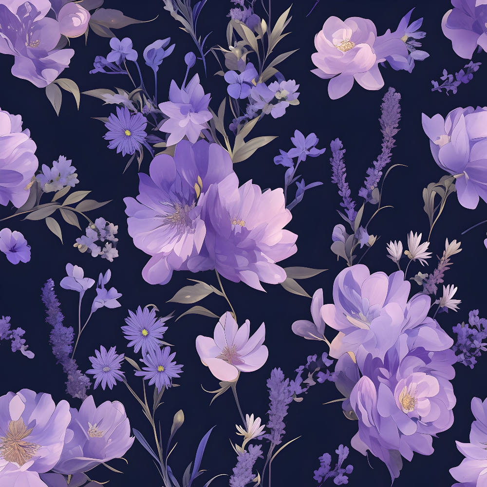 Midnight Lavender Pattern 10 Minky Fabric