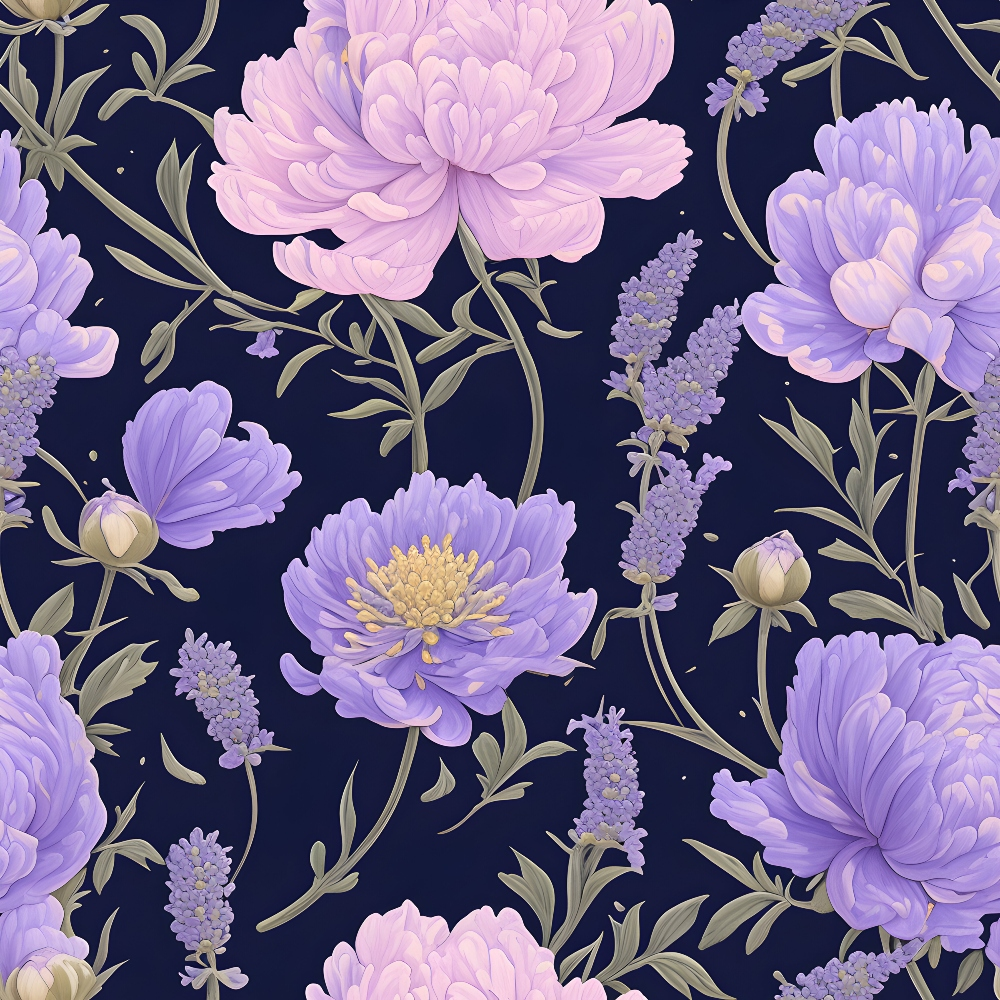 Midnight Lavender Pattern 13 Minky Fabric