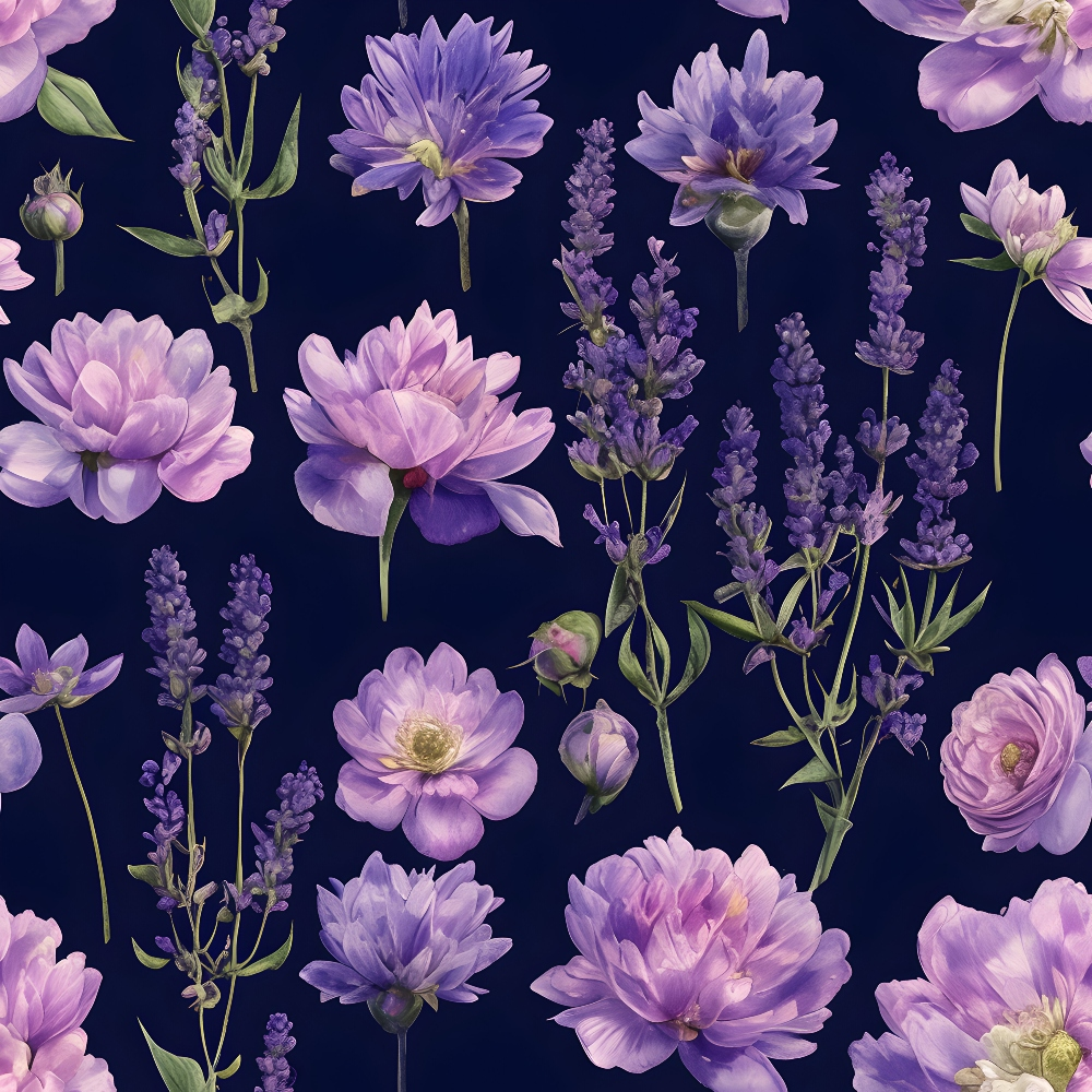 Midnight Lavender Pattern 15 Minky Fabric