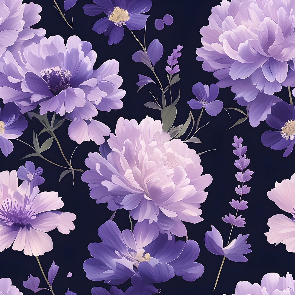 Midnight Lavender Pattern 3 Minky Fabric