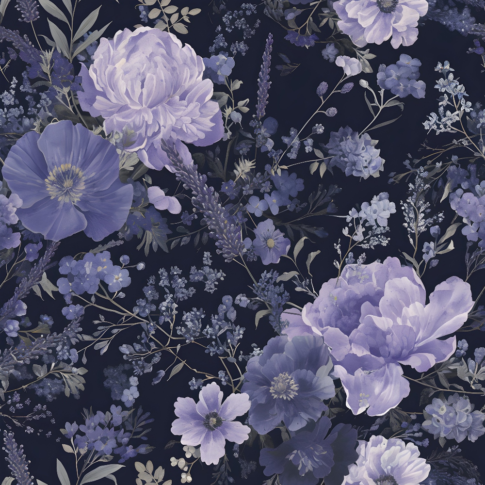 Midnight Lavender Pattern 4 Minky Fabric