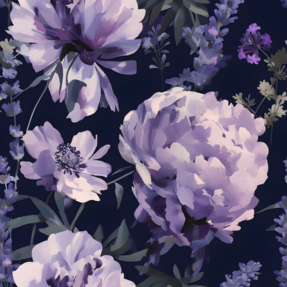 Midnight Lavender Pattern 5 Minky Fabric