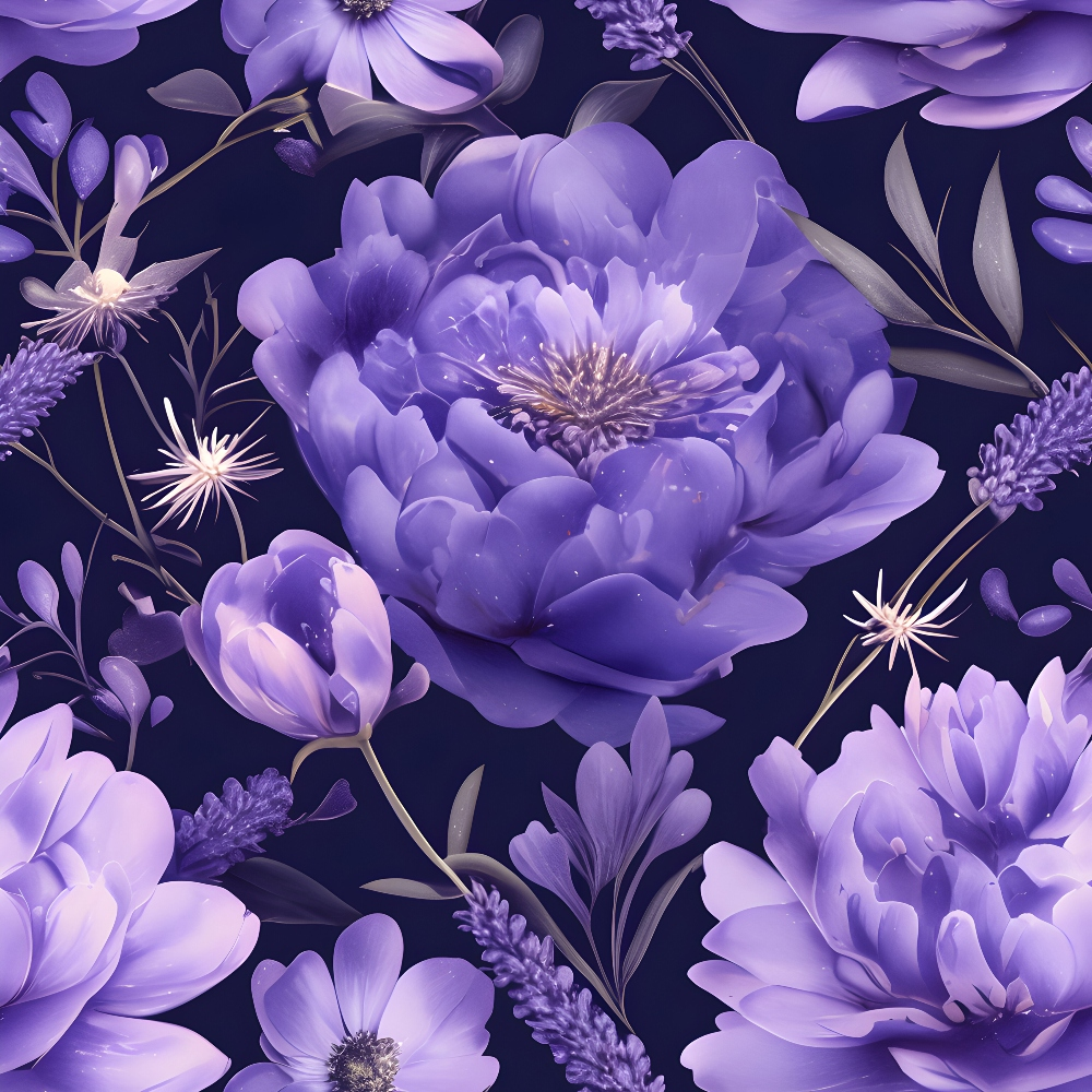 Midnight Lavender Pattern 6 Minky Fabric