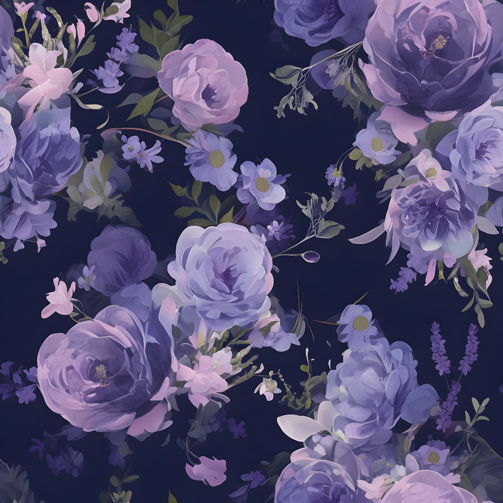 Midnight Lavender Pattern 7 Minky Fabric
