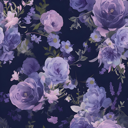 Midnight Lavender Pattern 7 Minky Fabric
