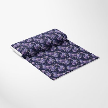 Purple Night Flowers Pattern 7 Quilting Cotton Fabric
