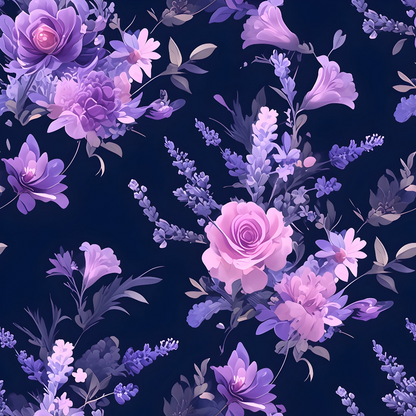 Midnight Lavender Pattern 8 Minky Fabric