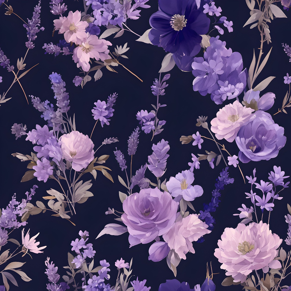 Midnight Lavender Pattern 9 Minky Fabric
