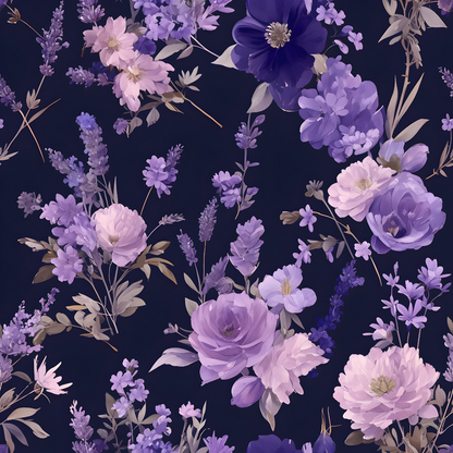 Midnight Lavender Pattern 9 Minky Fabric