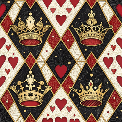 Queen of Hearts Pattern 10 Quilting Cotton Fabric