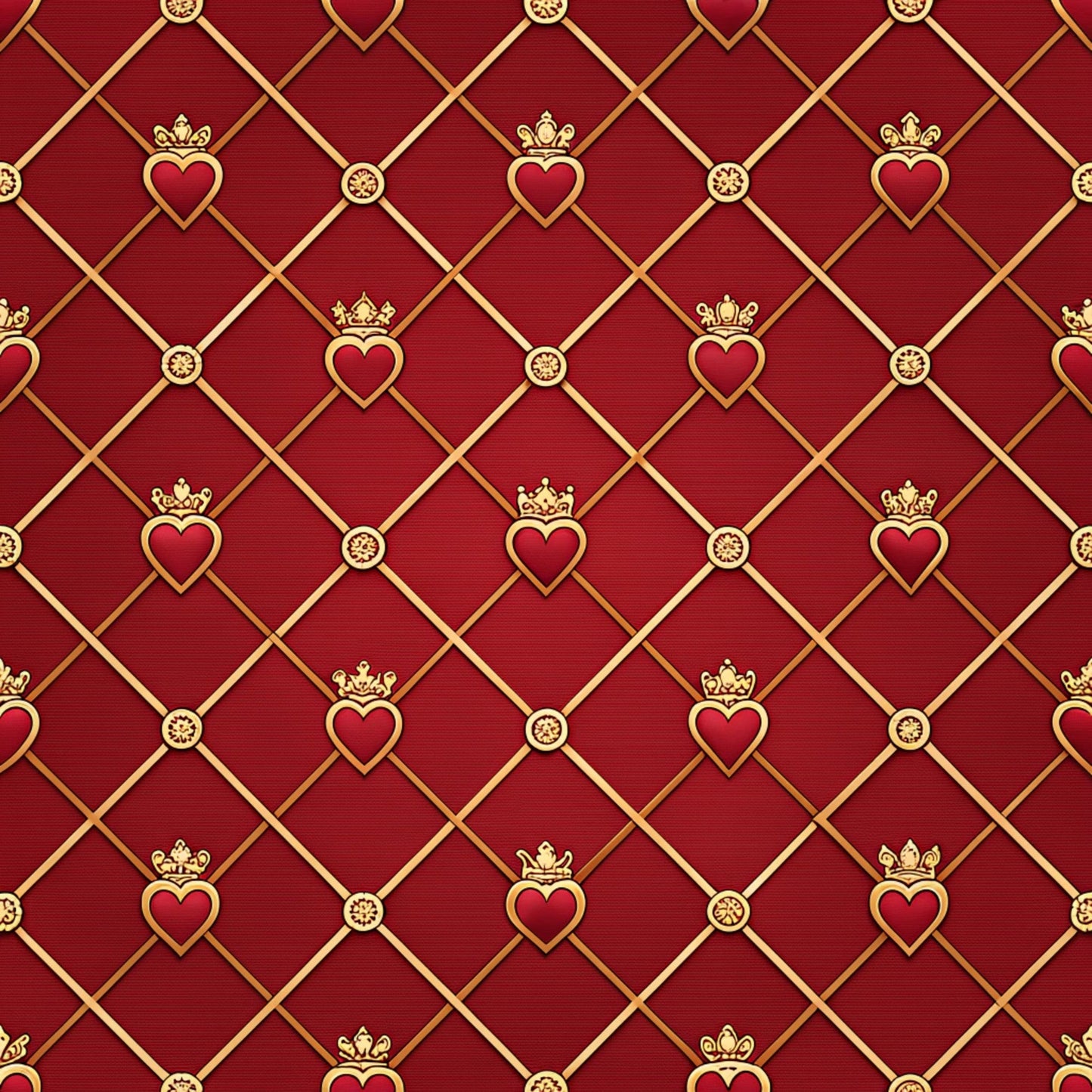 Queen of Hearts Pattern 23 Quilting Cotton Fabric