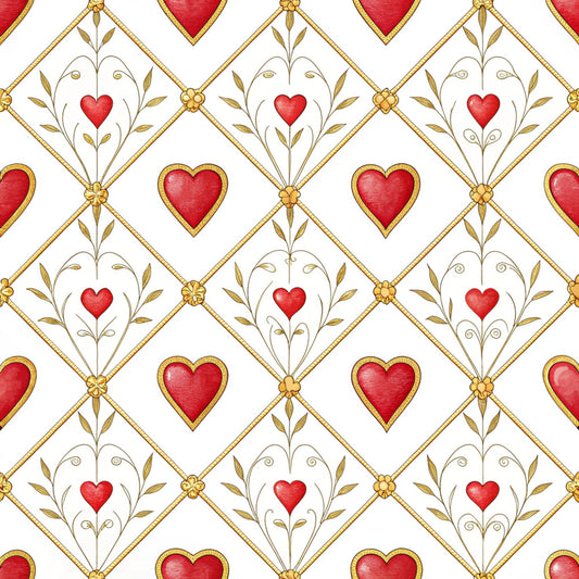 Queen of Hearts Pattern 28 Quilting Cotton Fabric